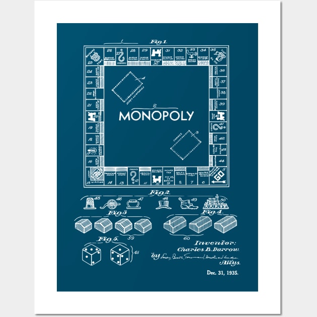 Monopoly Game Patent Art Wall Art by MadebyDesign